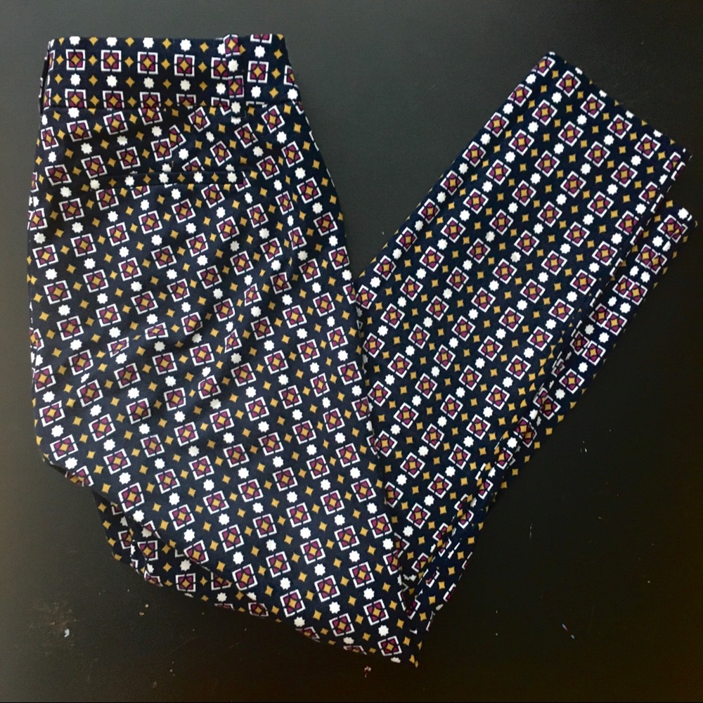 J. Crew stretch geometric straight pants